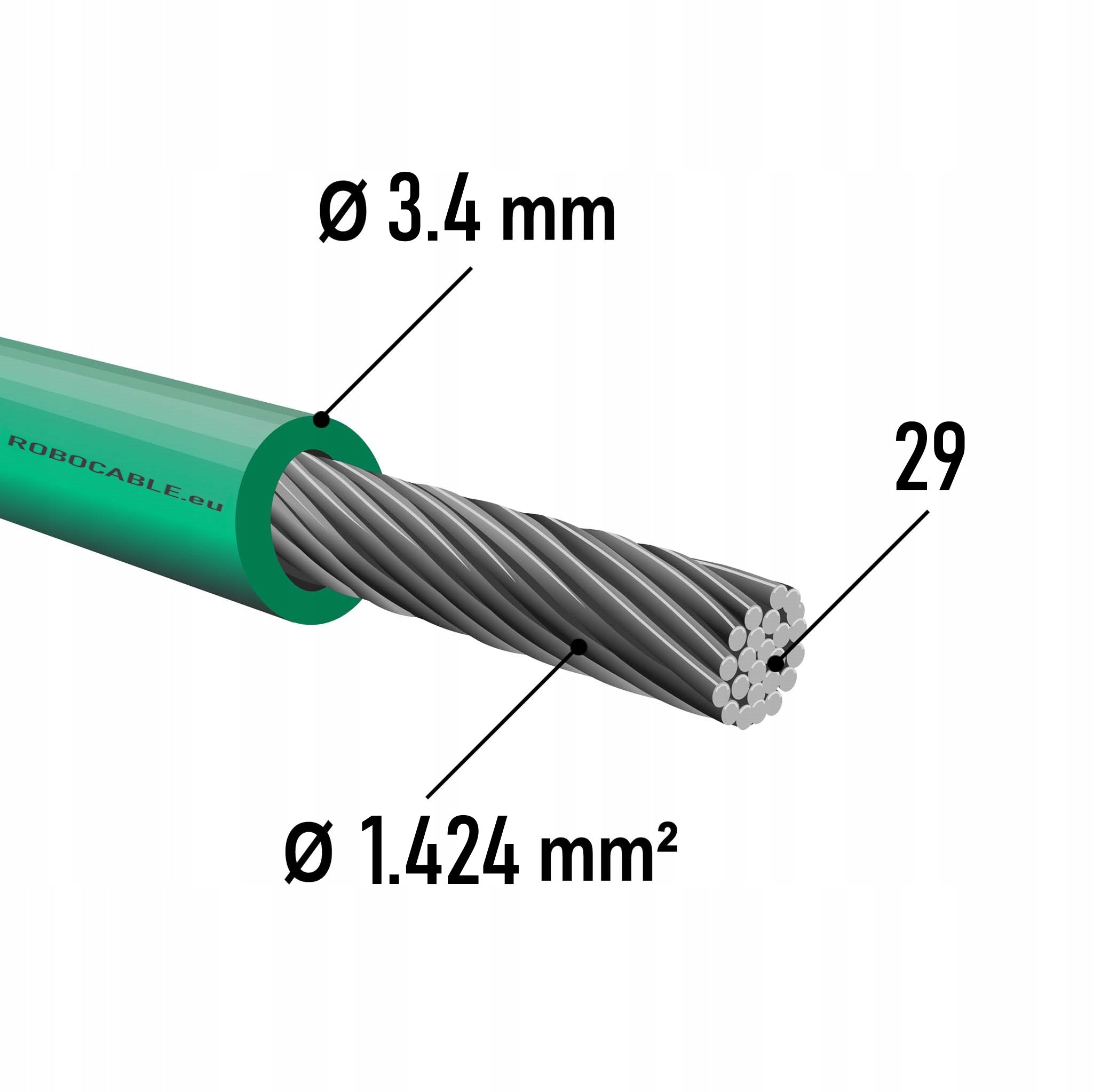 Cable Limiting Cable Circuit Lawn Mowers Robot 50m Reinforced 3.4mm Manufacturer code ROB-50M-PREMIUM