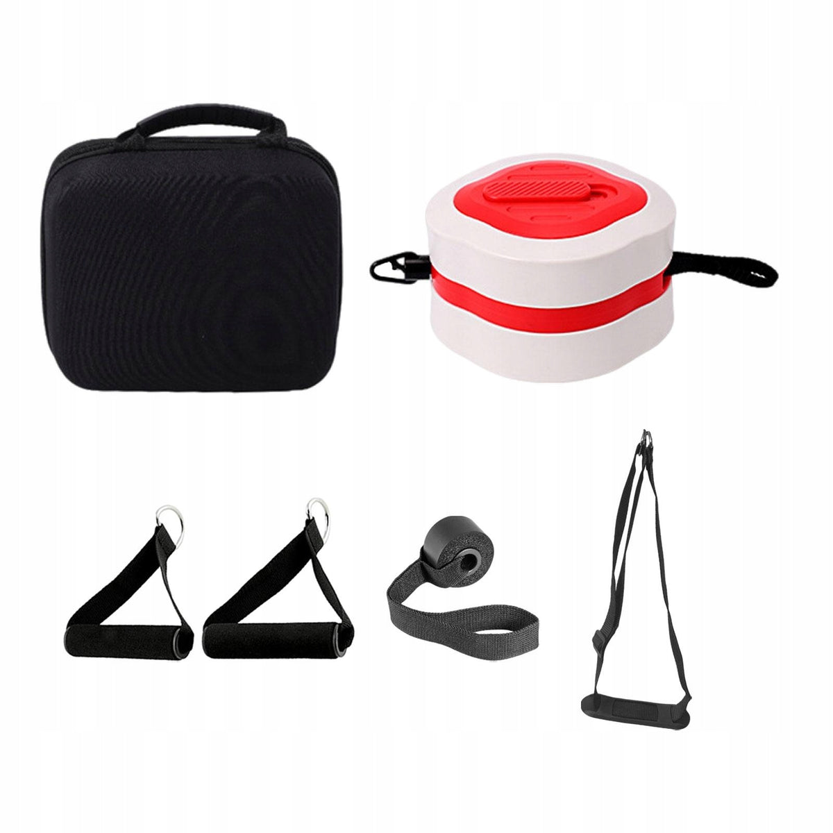 Cable Machine Stretch Bands with Door Anchor Adjustable Resistance Gym red