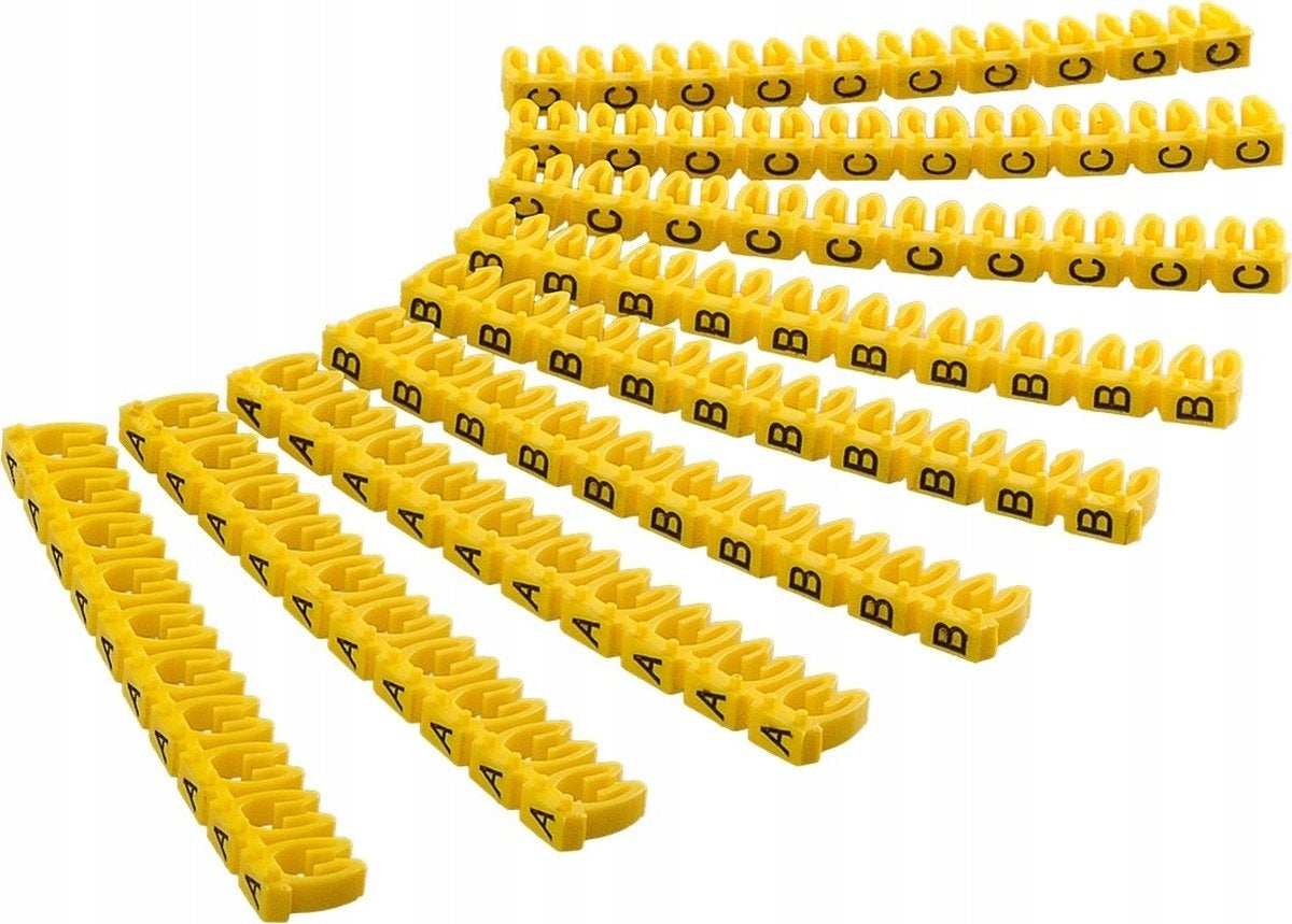 Cable Markers Letters A-C Cable 1,5-2,5mm 90pcs Goobay Yellow