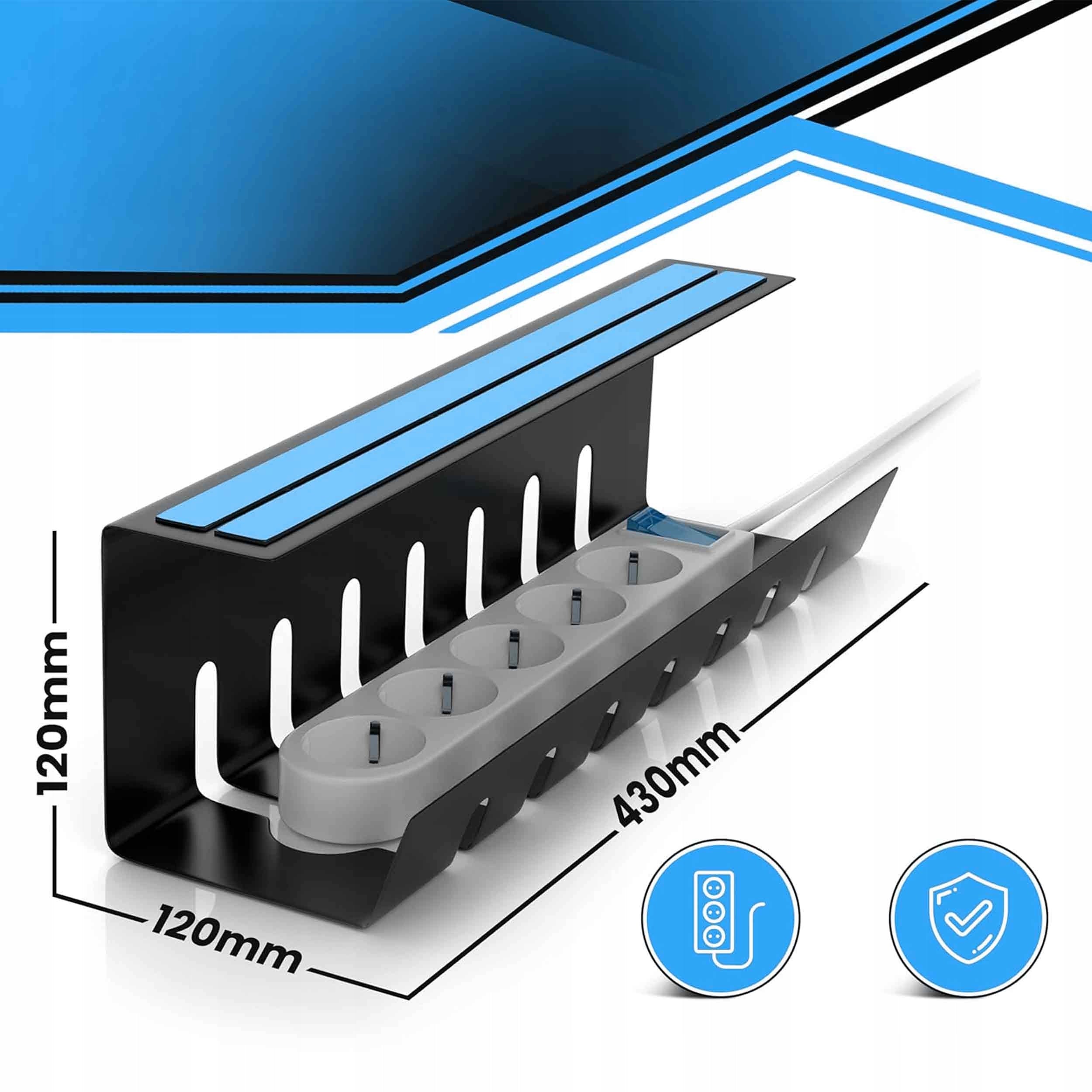 Cable Masker Cable Organizer WITHOUT DRILLING Desk Shelf 43cm Packaging status original