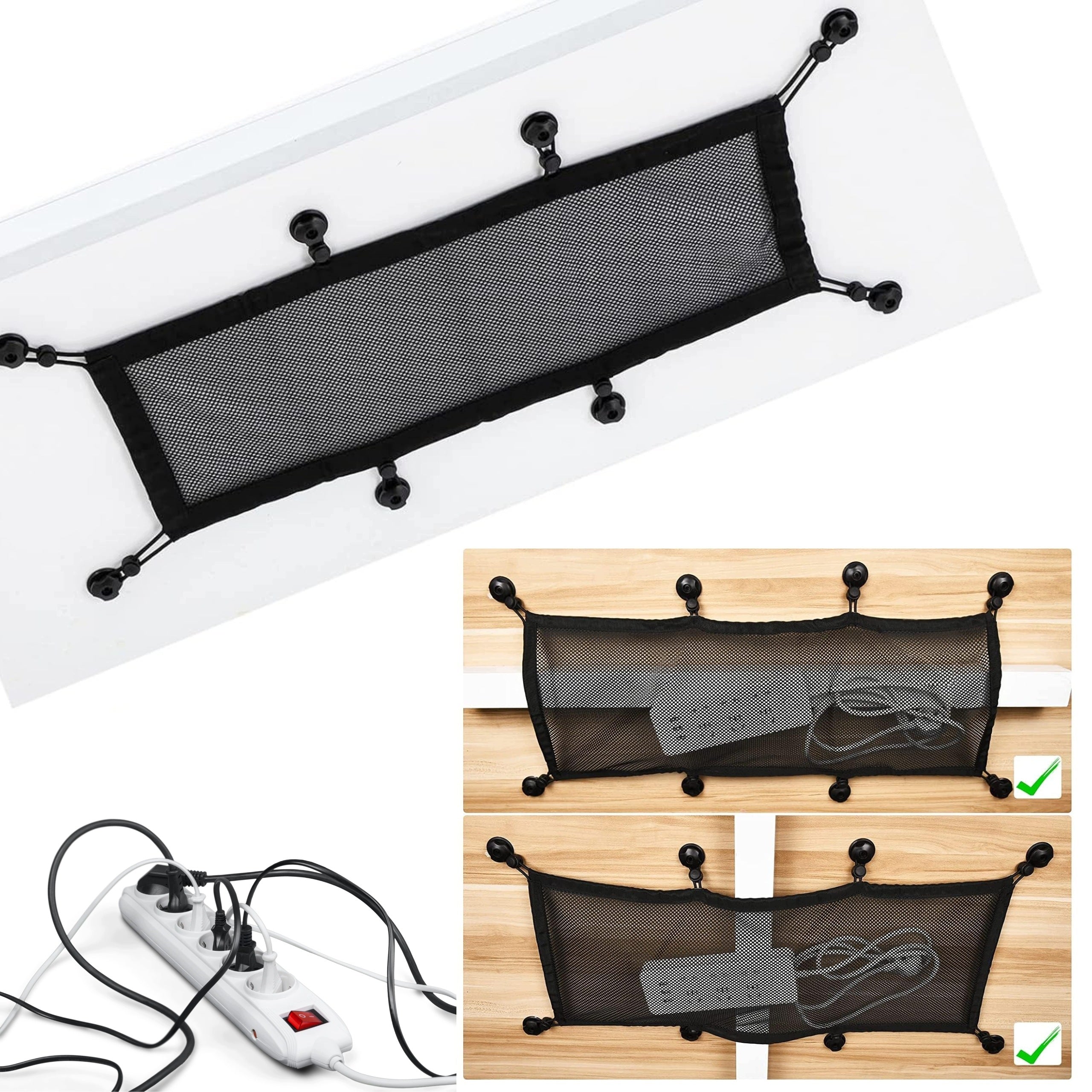Cable Mesh Wires Under Desk Organizer Set
