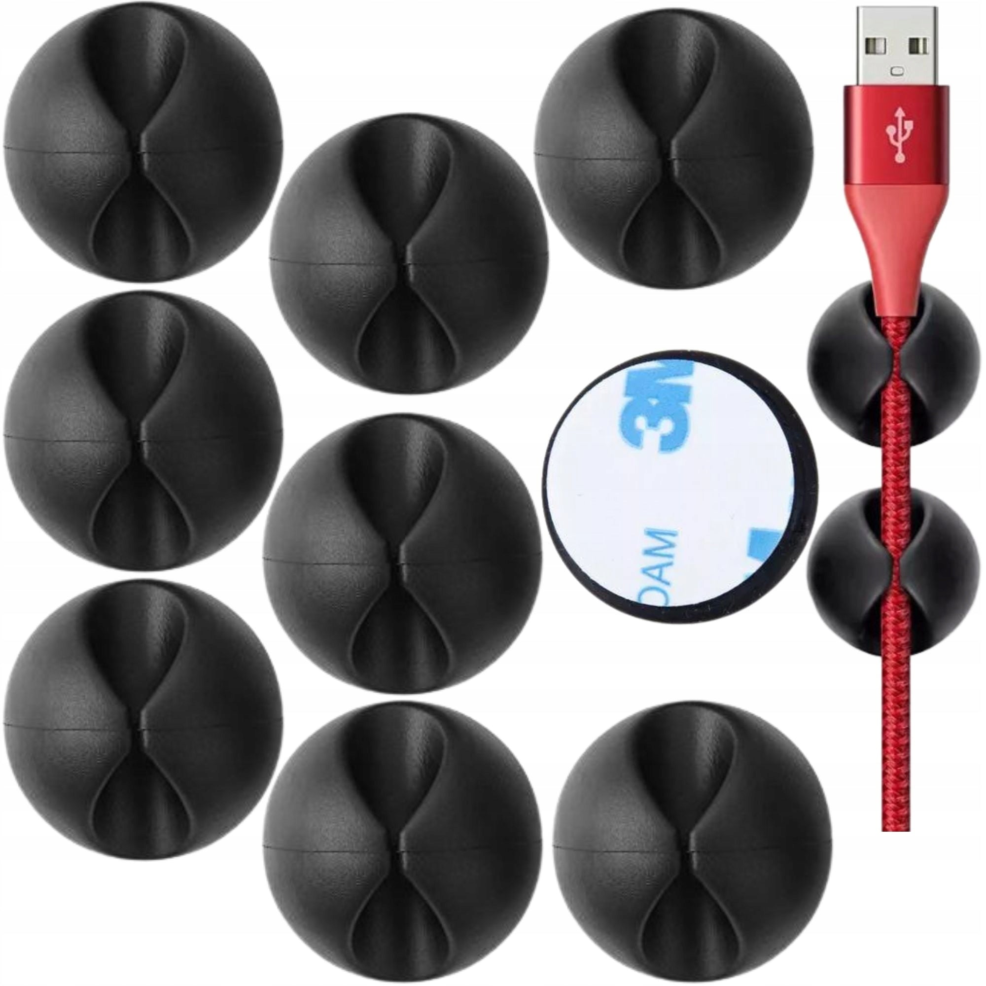 Cable Mount Organizer Holder Self Adhesive Strong Tape 3M 10pcs
