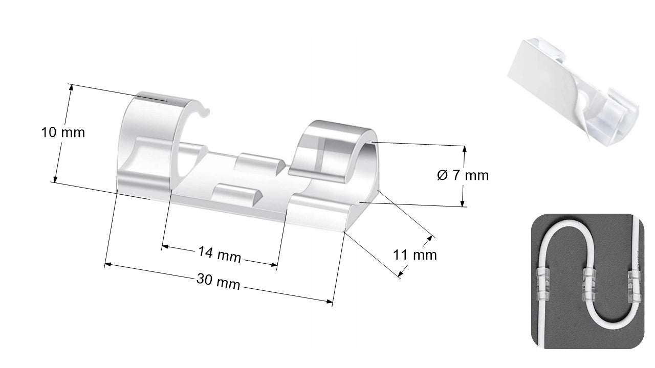 Cable Organizer 20 Pcs Clear Holder Tape Desk Power Cord EAN (GTIN) 5905873593480