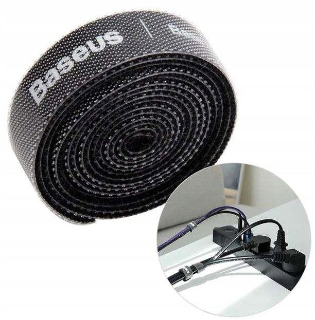Cable Organizer Baseus 300cm Wires Velcro Band Black 3 m Velcro Tape Manufacturer code ACMGT-F01