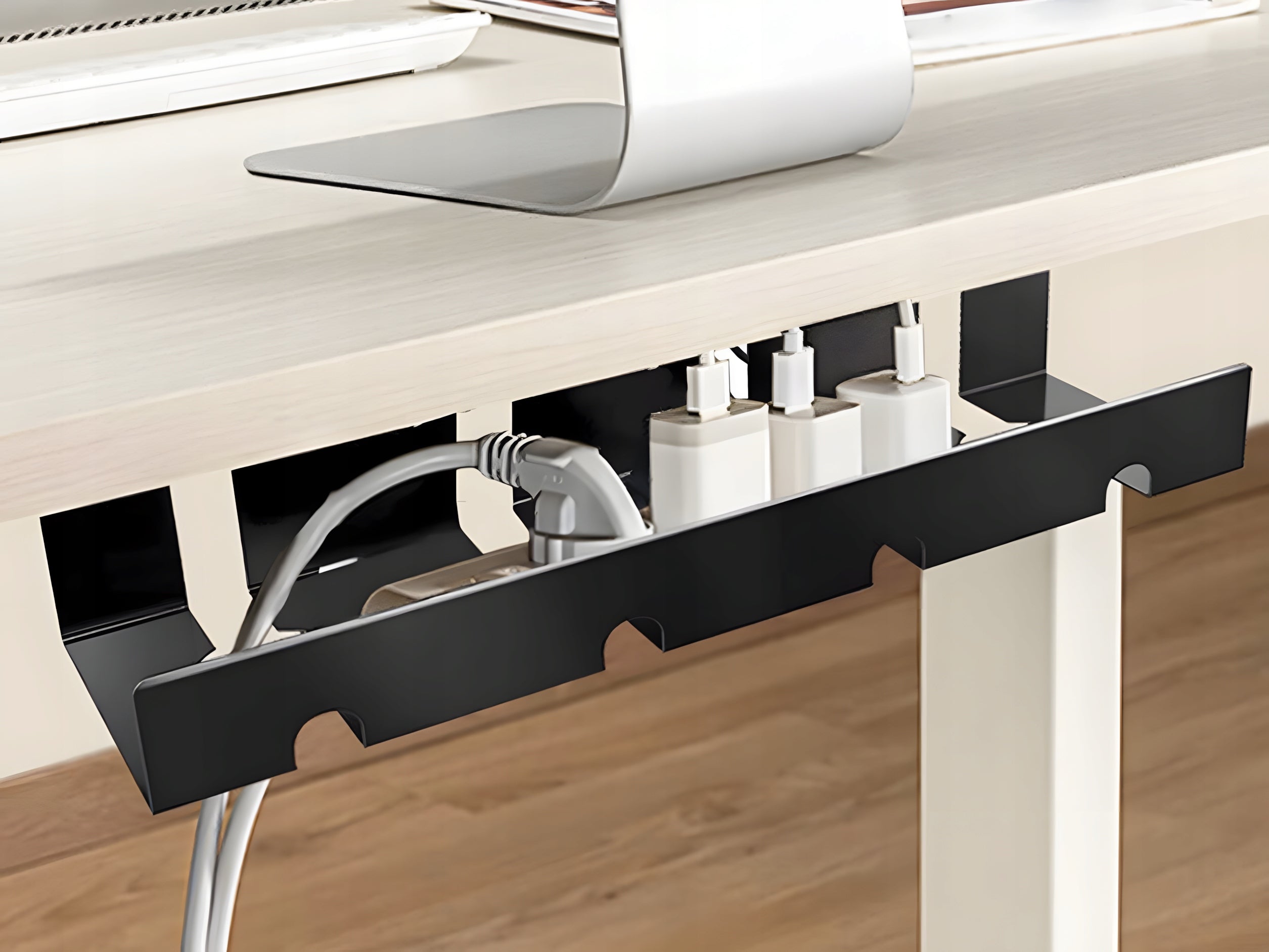 Cable Organizer Extension Strip Cable Guide Black Under Desk Packaging status original