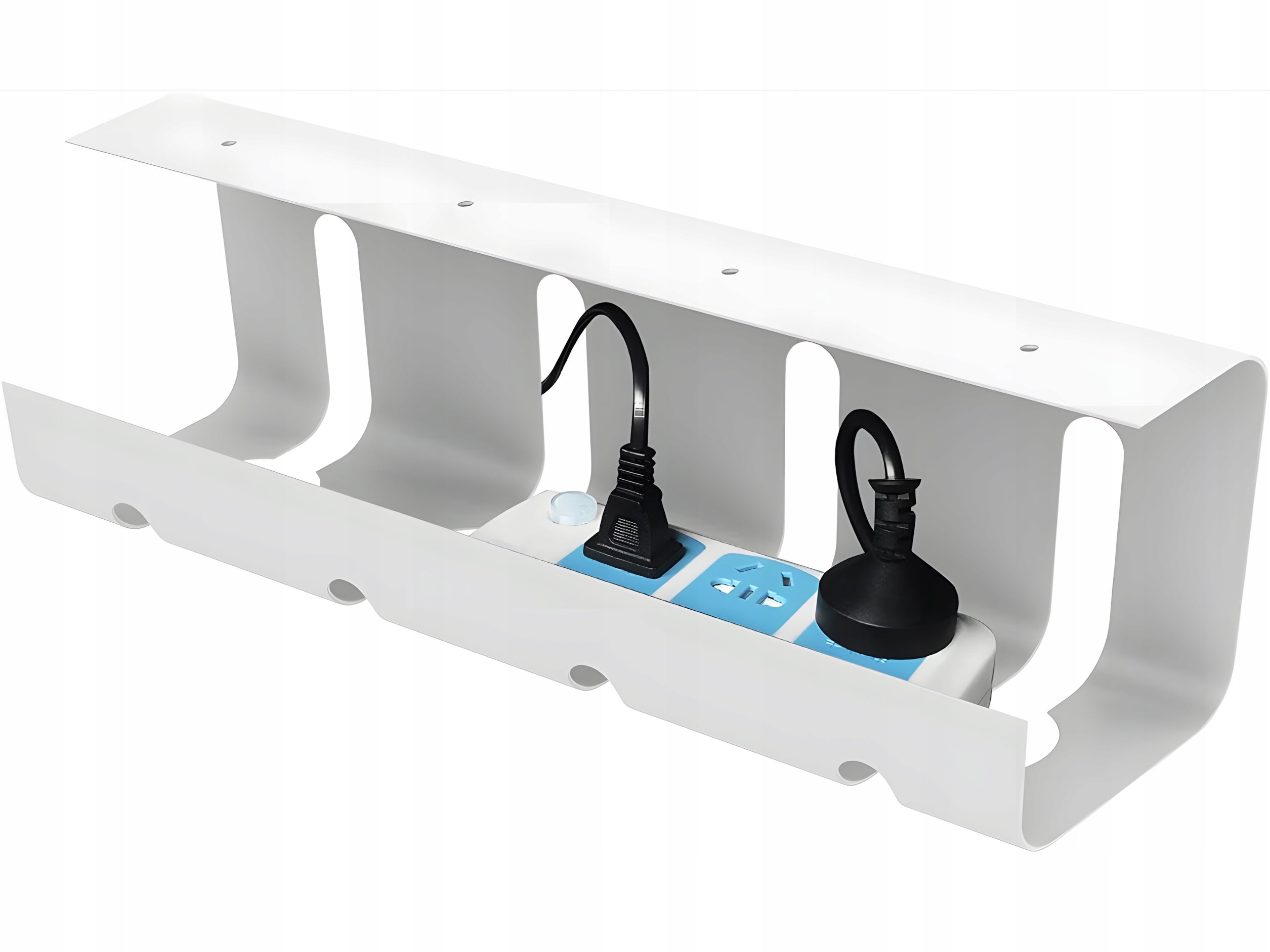 Cable Organizer Extension Strip Cable Guide White Under Desk Packaging status original