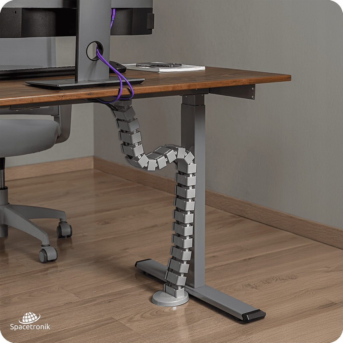 Cable Organizer Spine Magnetic Masking Machine 130cm Spacetronik grey Packaging status original
