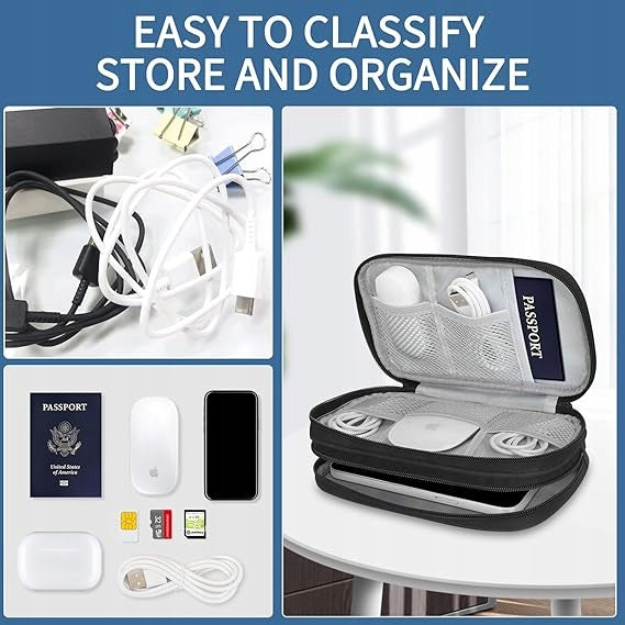 Cable Organizer Wires Chargers Mouse Double Layer Travel Case Manufacturer code Organizer na Kable mysz przewody