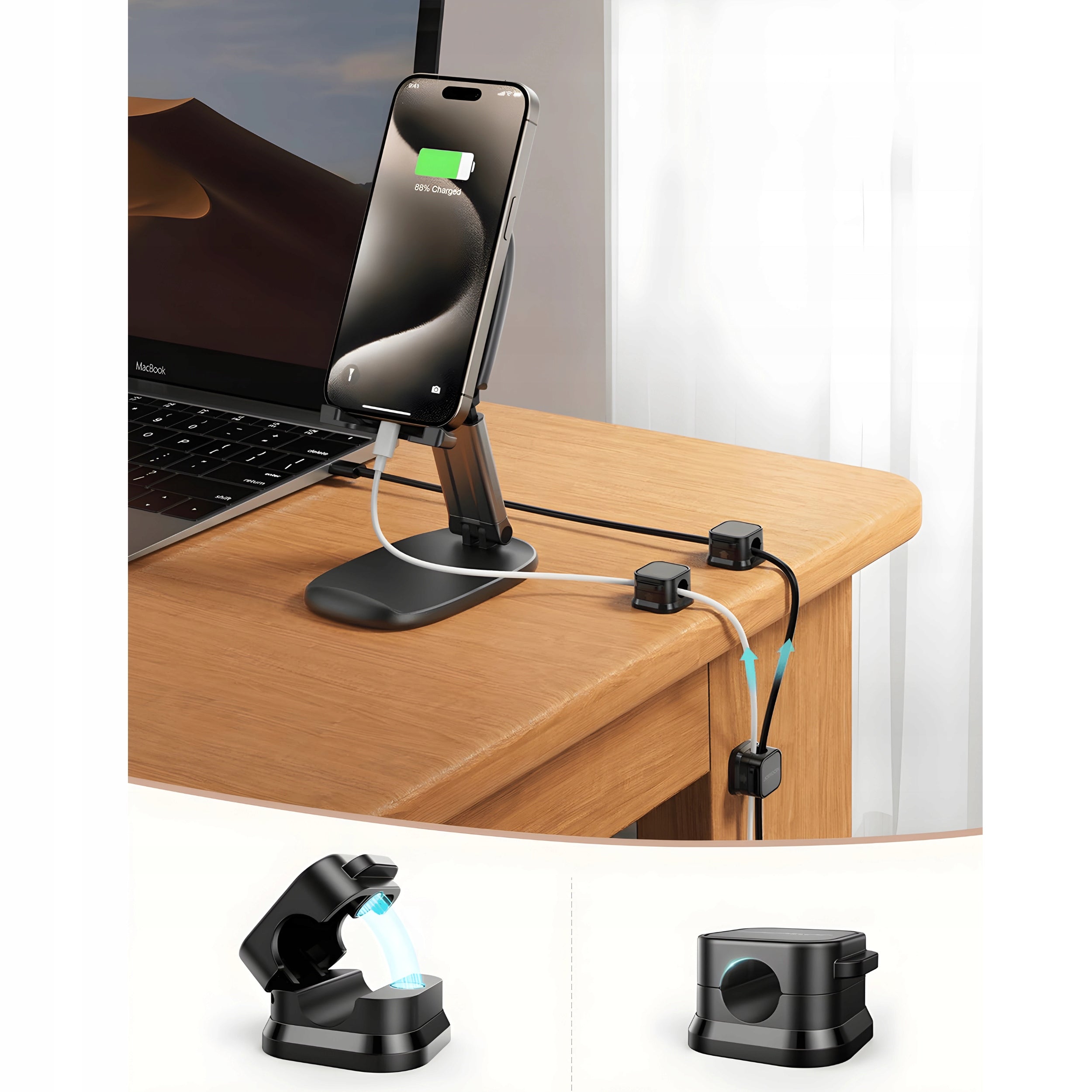 Cable Organizer for Cable Desk Wires MAGNETIC HOLDER 6 PCS Certificates of conformity CE