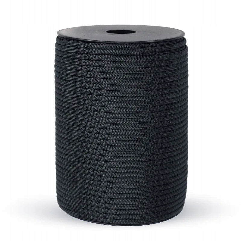 Cable PARACORD Nylon Very Strong Drawstring Paracord 1 Meter Running BLACK Brand militariapro