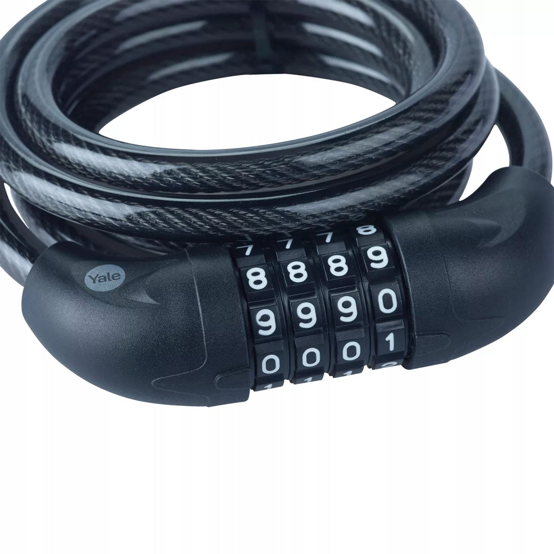 Cable closure for bicycle with combination lock Yale YCC0/10/180/2 10x1800mm Model Essential Security Combination Cable Lock
