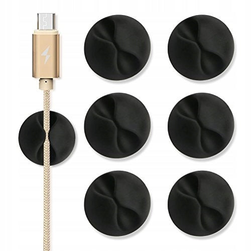 Cable holder D.rect black 6 pcs. Color black