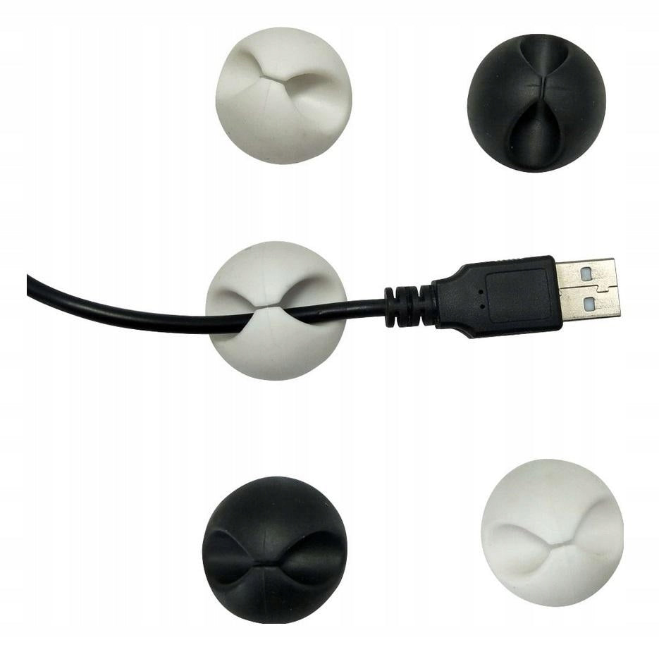 Cable holder D.rect black 6 pcs.