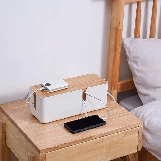 Cable masking box cable container white with lid 30x12cm Color white