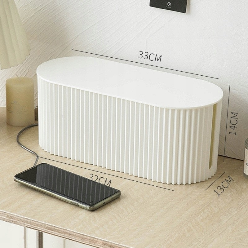 Cable masking box white wire container with cover 33cm Brand R70