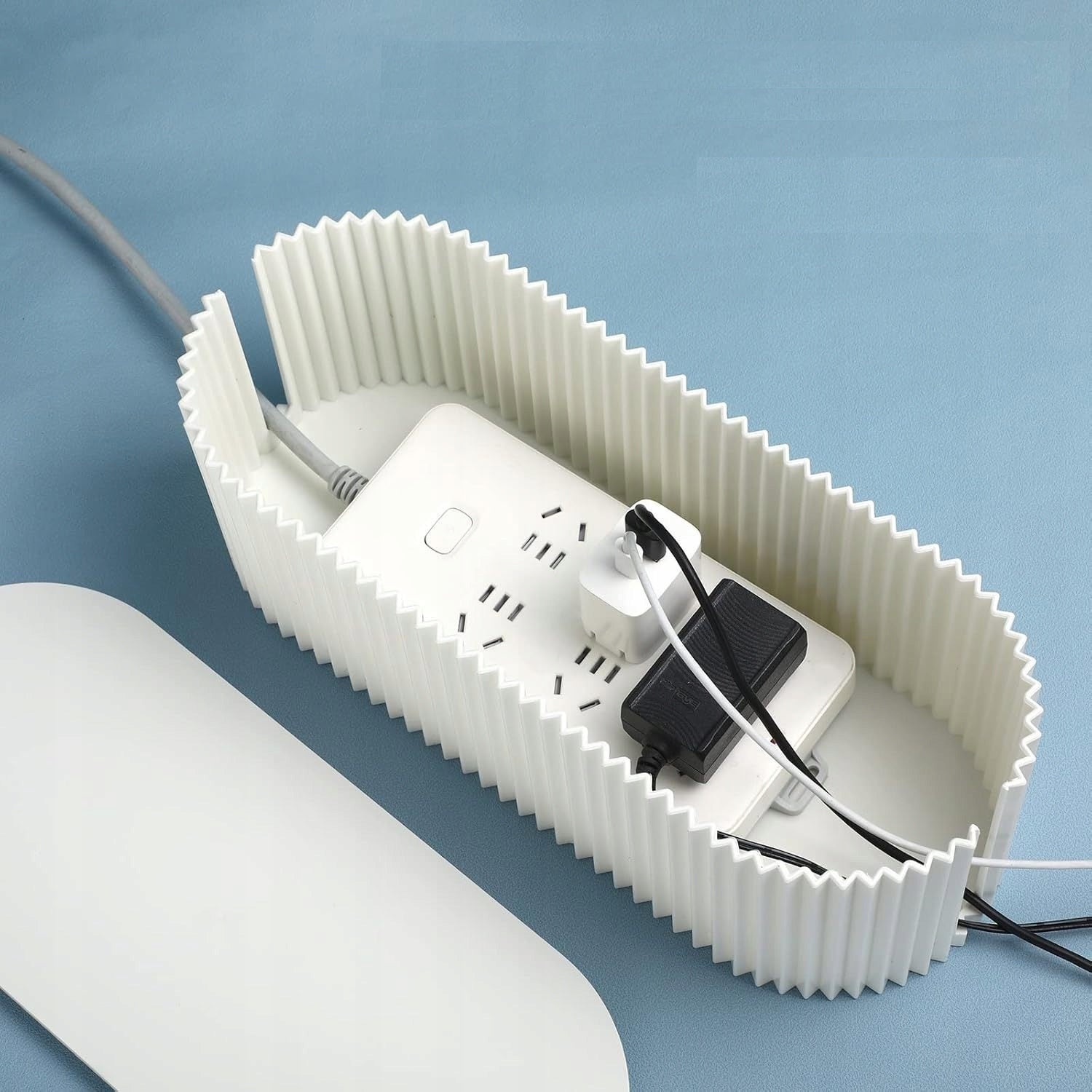 Cable masking box white wire container with cover 33cm Color white