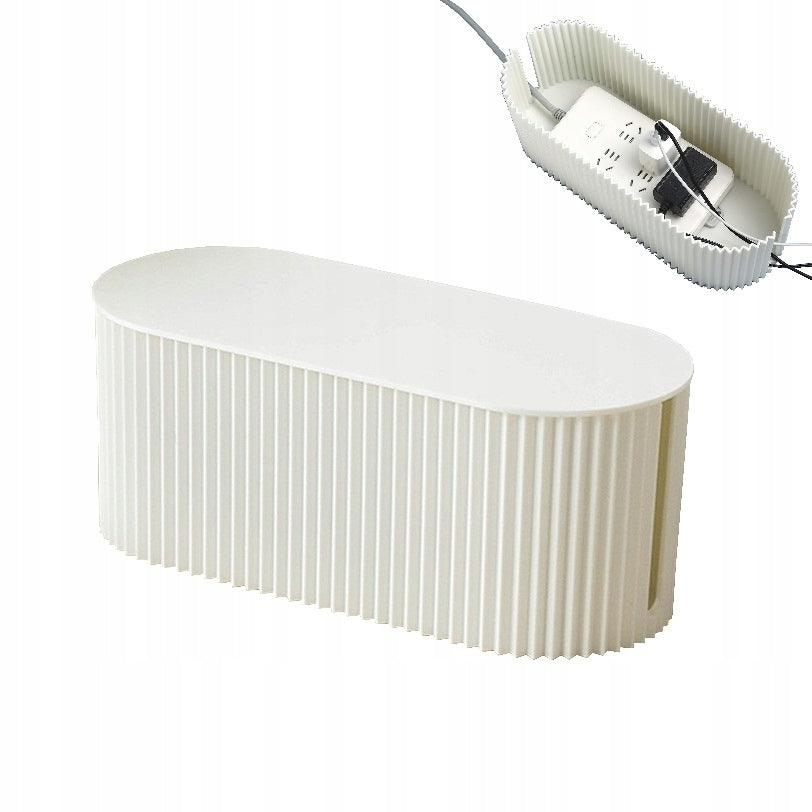 Cable masking box white wire container with cover 33cm