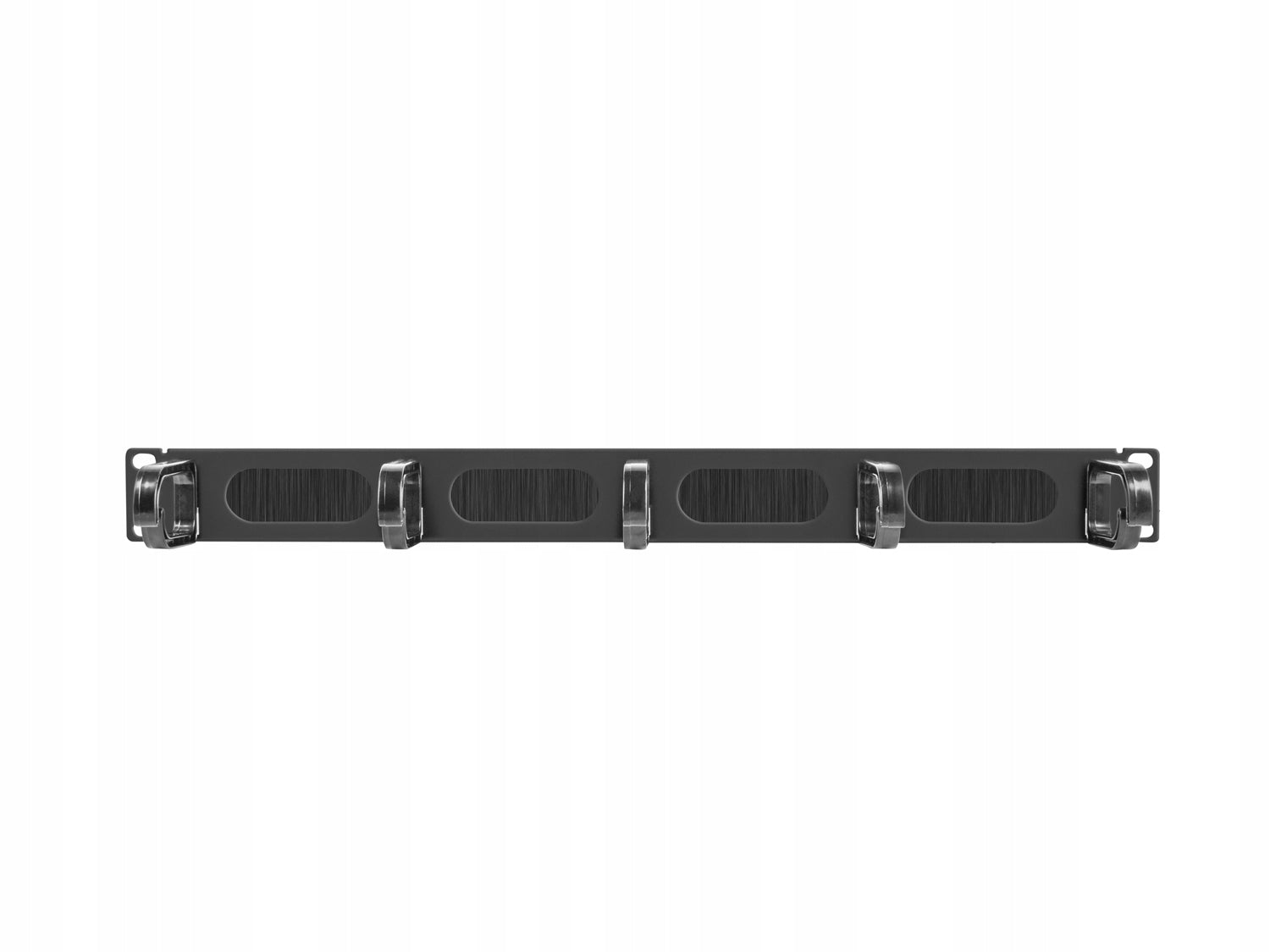 Cable organizer 19" Lanberg 1U with brush, horizontal, black (AK-1203-B) Brand Lanberg