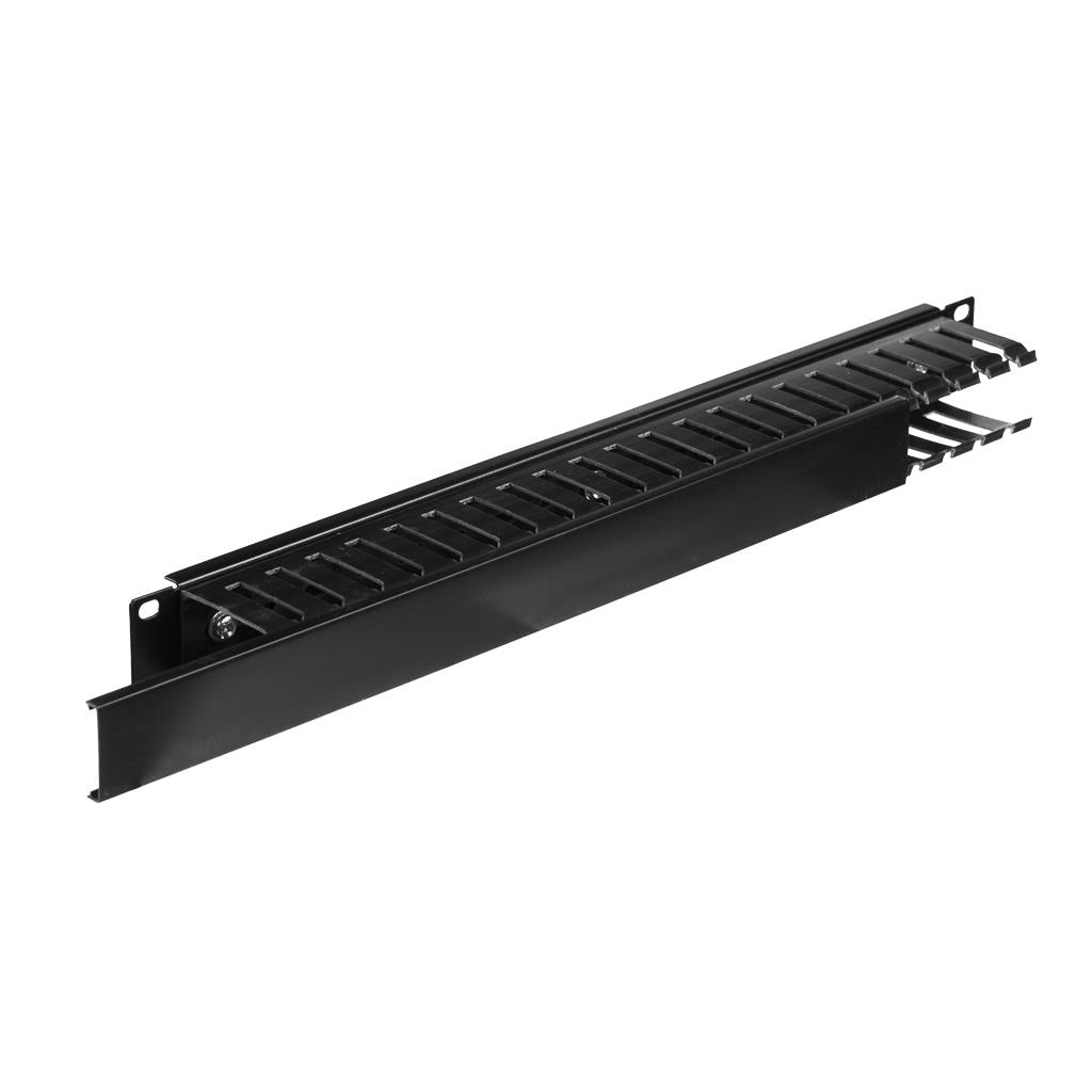 Cable organizer RACK 19'' 1U, Netrack, with cover black Manufacturer code 119-001-010-004