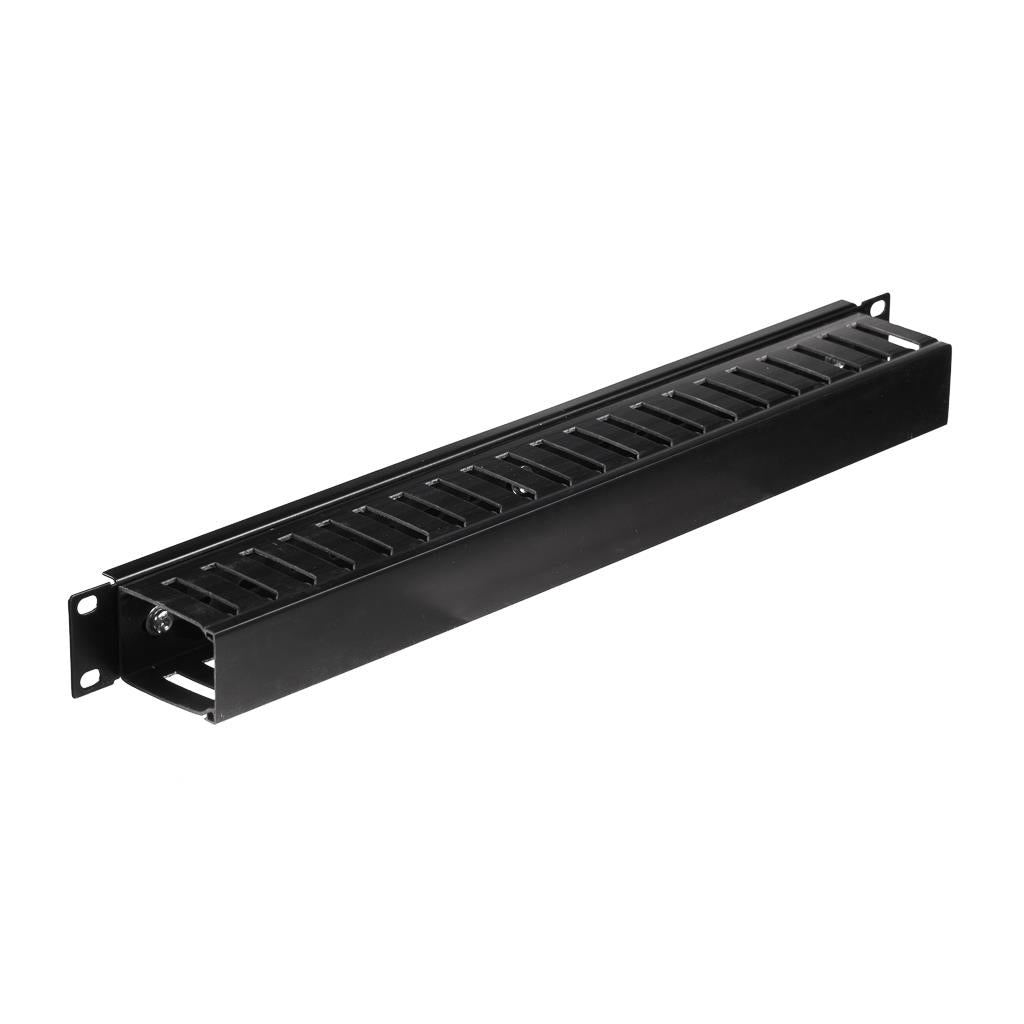 Cable organizer RACK 19'' 1U, Netrack, with cover black