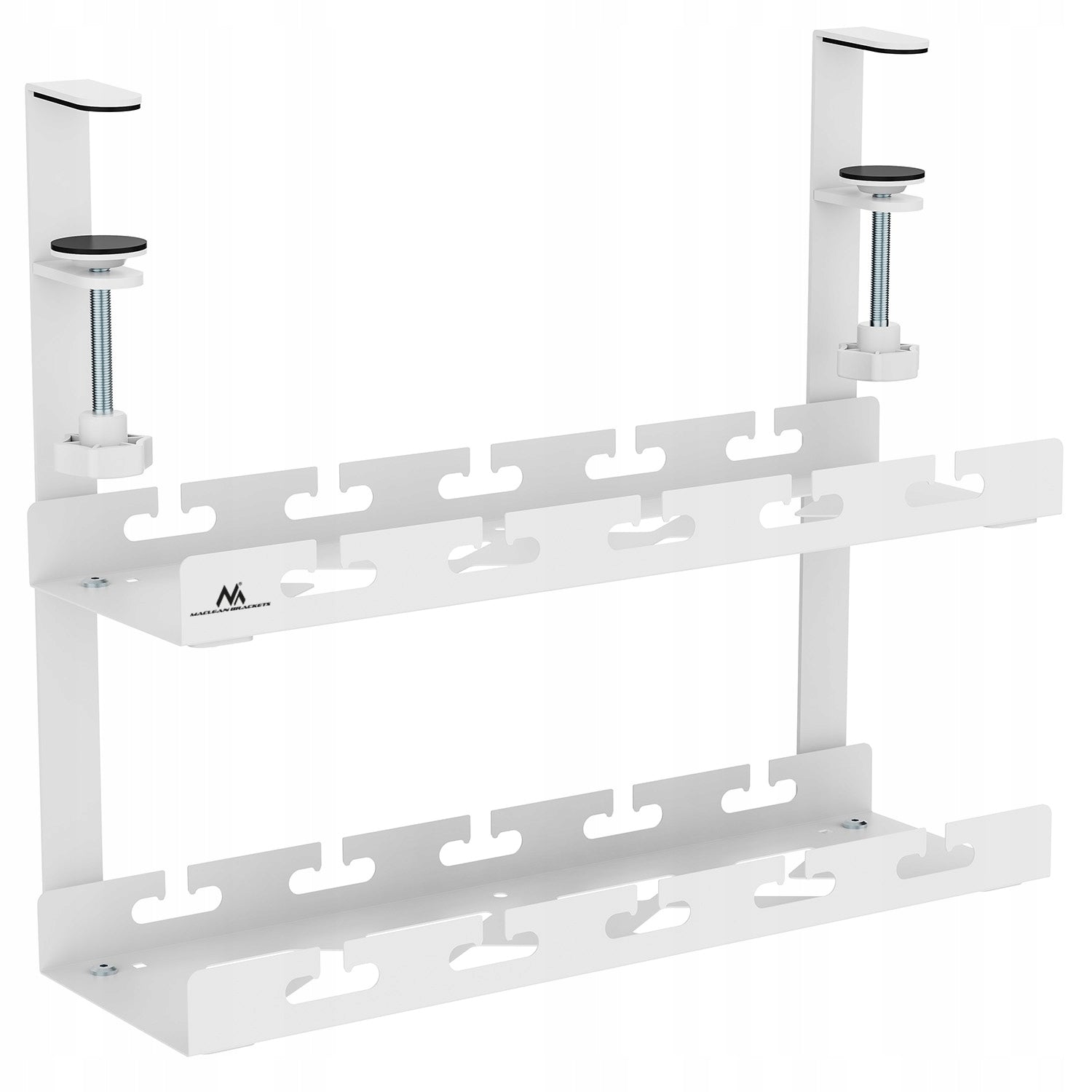 Cable organizer strip under desk 2 levels extendable white without drilling EAN (GTIN) 5902211139720