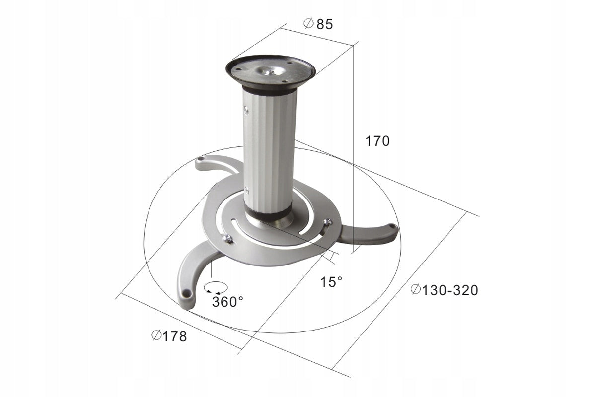 Cabletech UCH0100 Ceiling Mount for Projectors Model 604395837