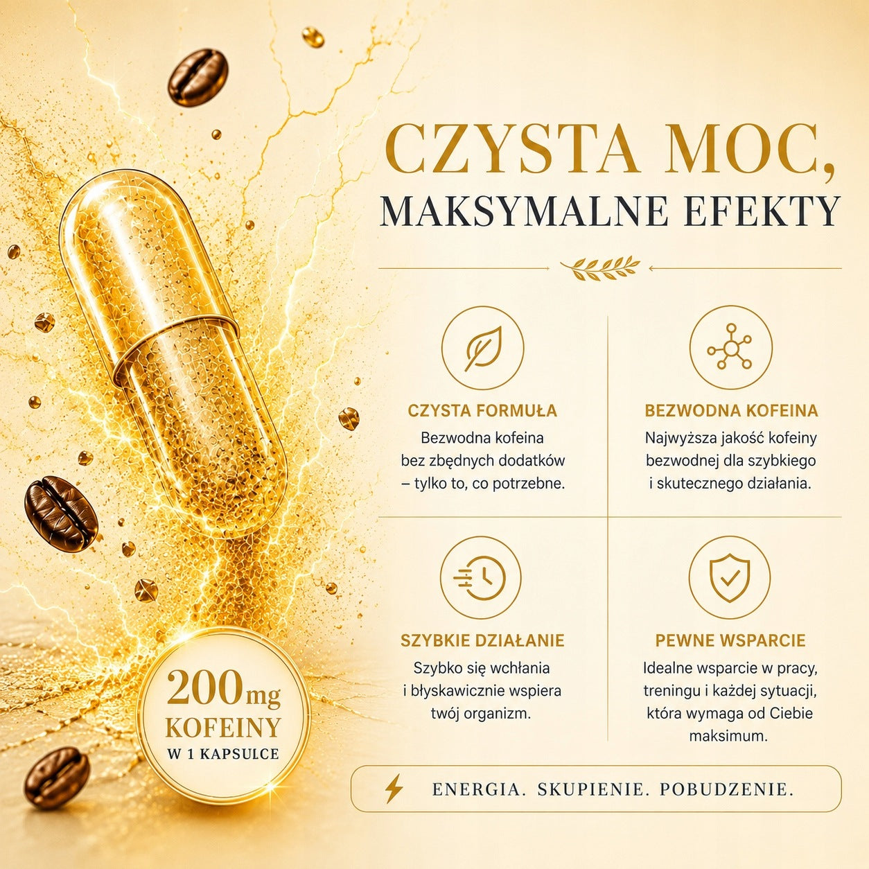 Caffeine 100 capsules 200mg Caffeine Stimulation Energy Focus Victorious Expiration date at least 3 months from the date of purchase