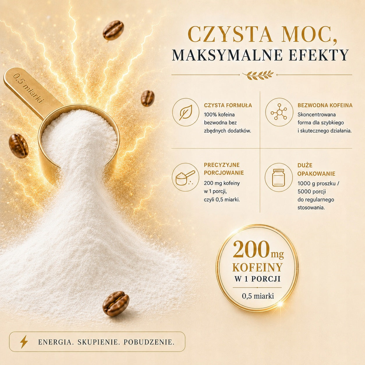Caffeine Anhydrous 1000g Caffeine 1kg Stimulation Energy Focus Victorious Expiration date at least six months from the date of purchase