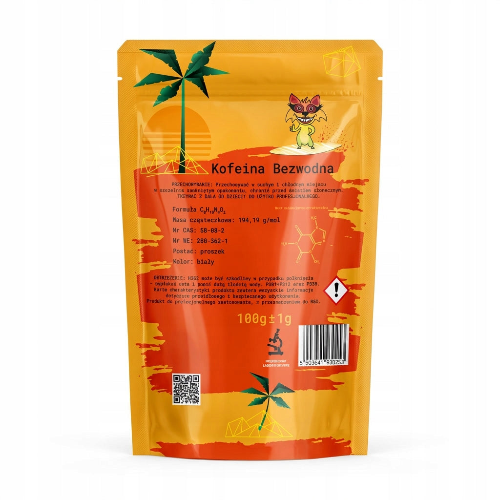 Caffeine Anhydrous 100g Powder Max Fluffy Dust Expiration date at least 1 year from the date of purchase