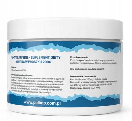 Caffeine Anhydrous 200 g White Caffeine 100% Pure Energy Stimulation Packaging status original
