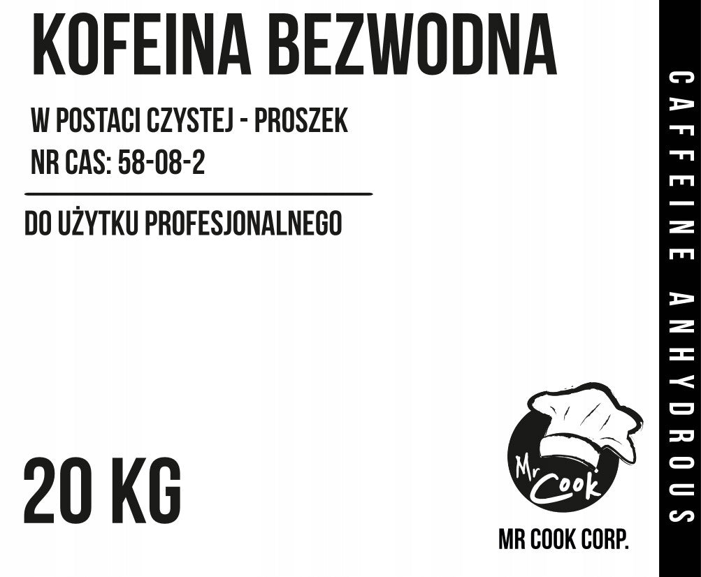 Caffeine Anhydrous 20kg Powder 100% Pure EAN (GTIN) 5905794804399