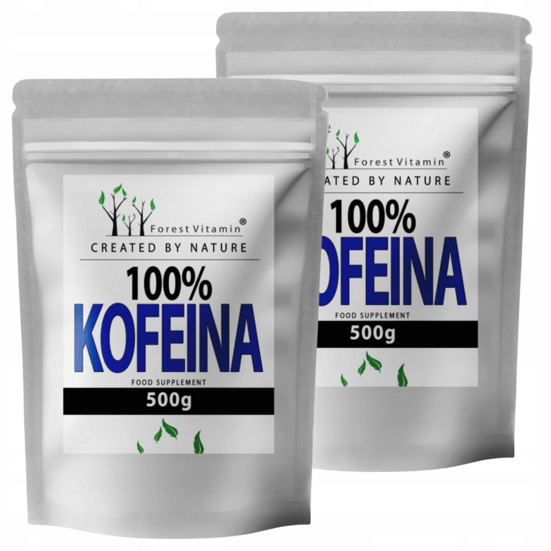 Caffeine anhydrous 100% Energy Training Forest Vitamin 500g 2500 servings x 2