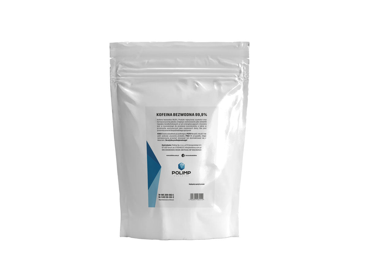 Caffeine anhydrous 500g white powder down Pure Top quality Polimp Packaging status original