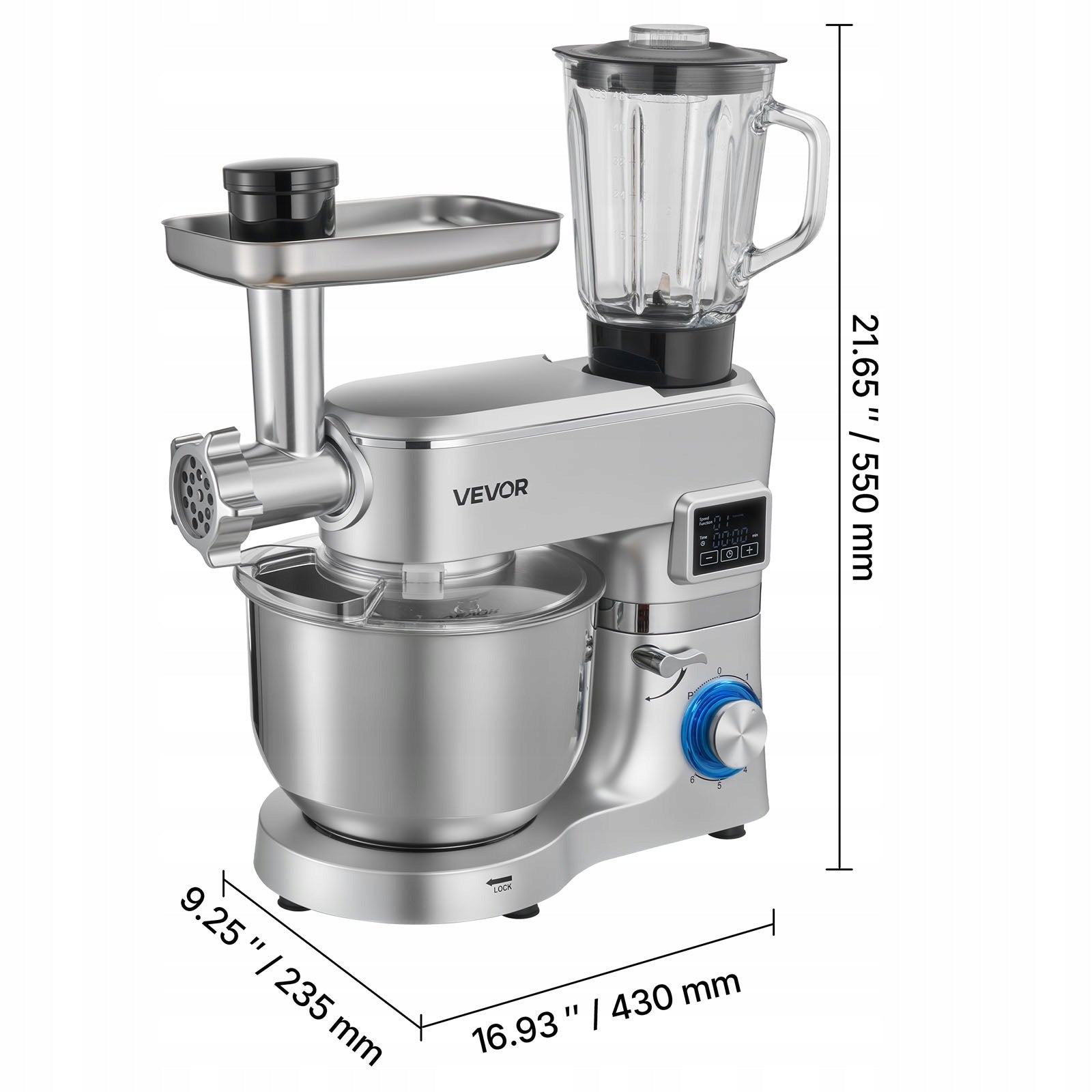 Cake Mixer 1500W Electric Food Processor With Steel Bowl 5,7L EAN (GTIN) 197988171560