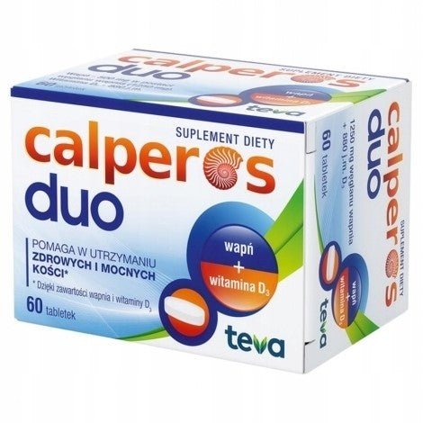 Calcium + D3 Calperos Duo Teva SET OF 2x 60 tablets # Medical device no