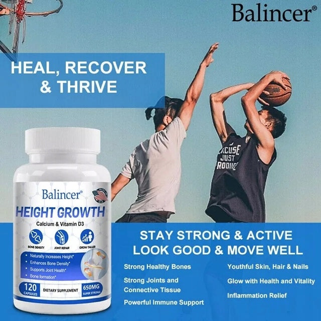 Calcium, magnesium, and vitamin D3, K2 capsules, resistance to height increase Manufacturer code Balincer
