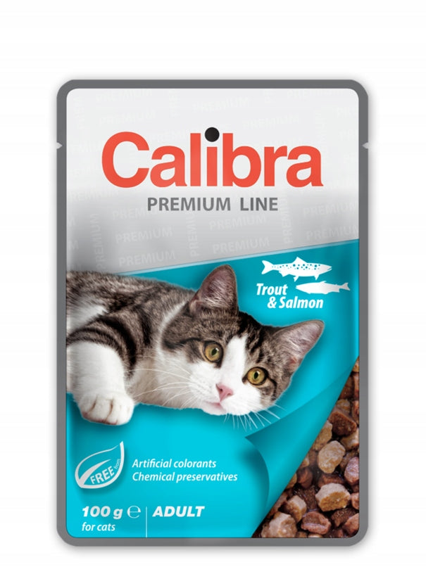 Calibra Cat Premium Adult Trout Salmon, adult cat food, 100 g