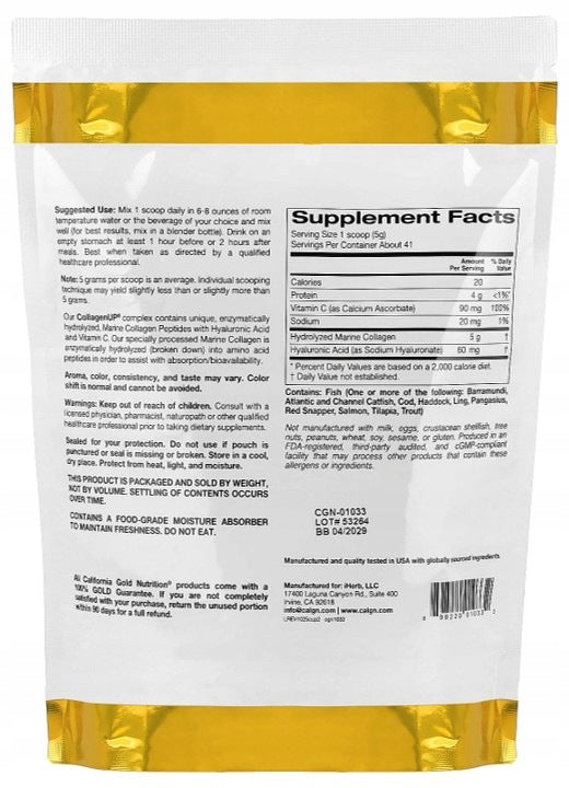 California GOLD - Collagen UP hydrolyzed marine collagen PEPTIDES 206g Packaging status original