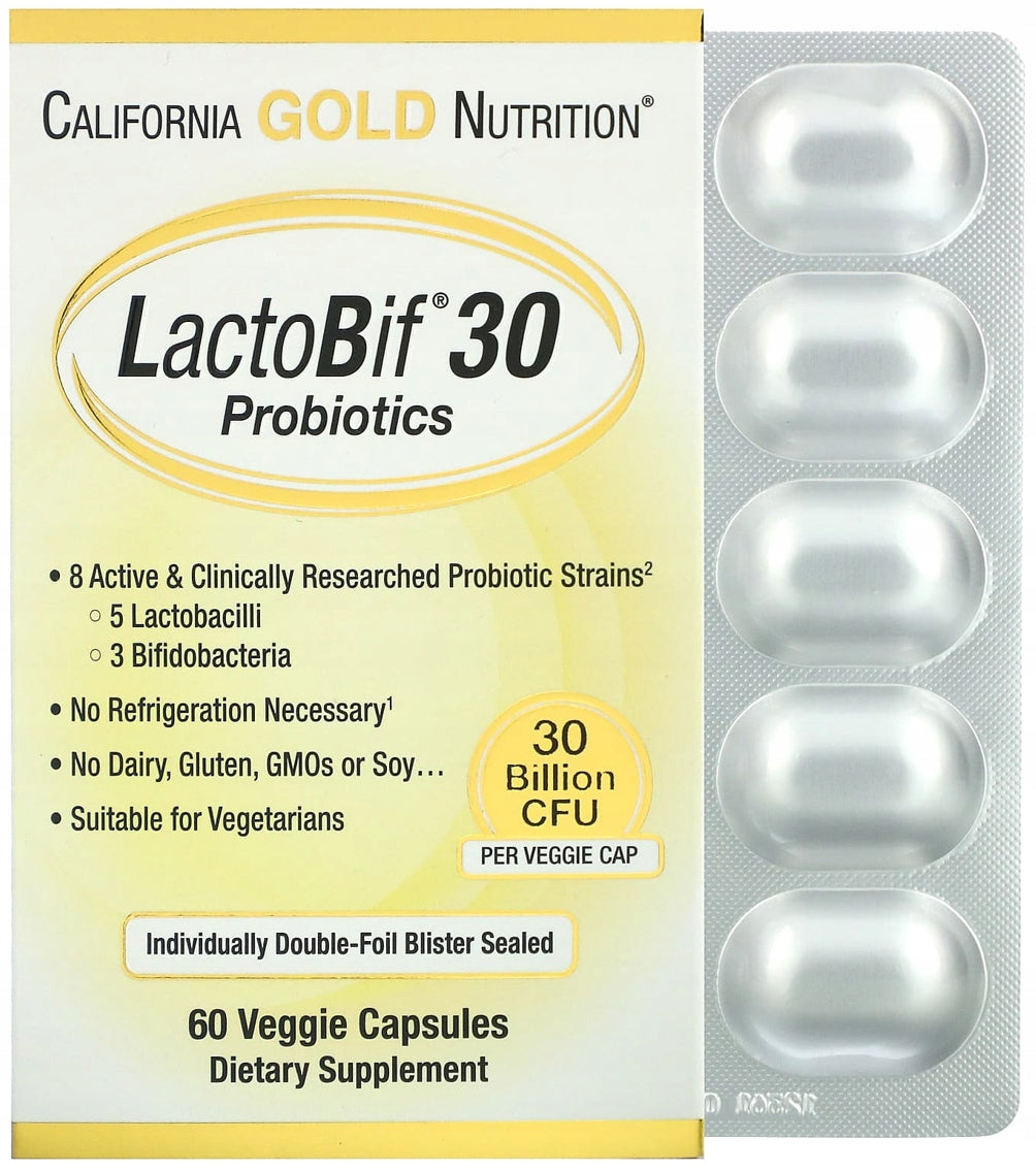 California GOLD LactoBif 30 billion | 60 caps. | 8 PROBIOTIC strains