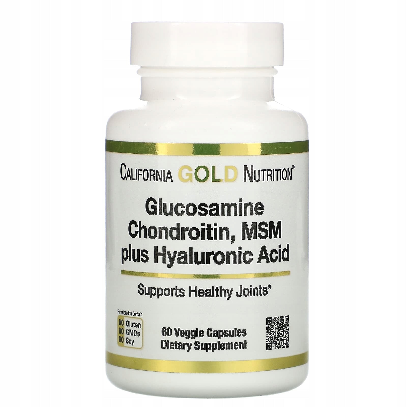 California Gold Nut Chondroitin Glucosamine MSM + Hyaluronic Acid 60vcaps