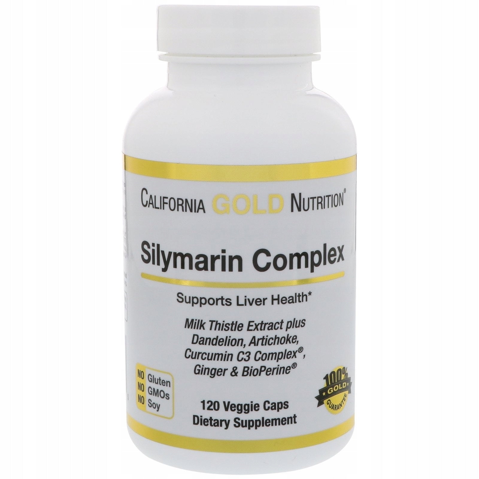 California Gold SILYMARIN COMPLEX Milk Thistle Artichoke Dandelion 120k Liver