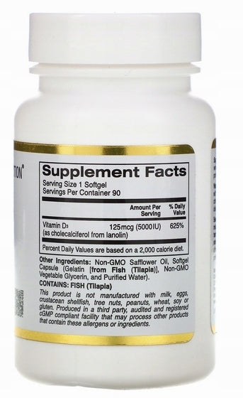 California Gold Vitamin D3 2000 IU 90 capsules EAN (GTIN) 898220011797