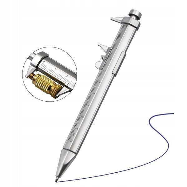 Caliper with Pen 0-100mm Black 2in1 Ruler Measuring Tool Brand ABC-RC