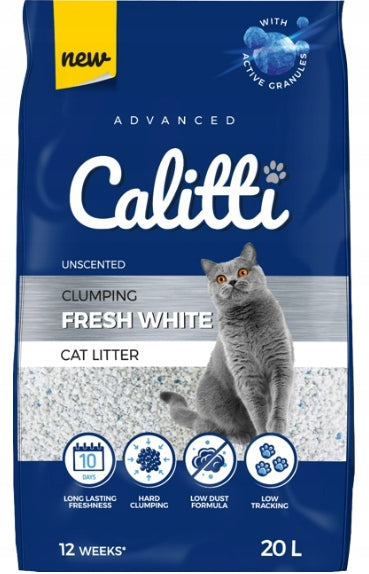 Calitti Fresh White bentonite cat litter 20L Manufacturer code DLZCTAZWI0012