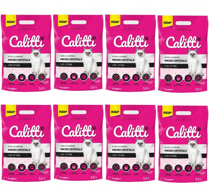 Calitti Micro Crystals Silicone Litter Fine Grain Cat 8x3,8L Set