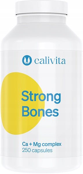 Calivita Strong Bones 250 capsules Healthy Muscle Teeth Calcium Magnesium Packaging status original