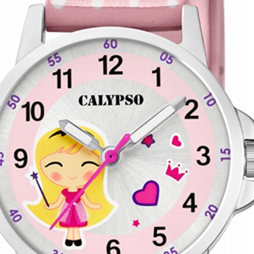 Calypso Plastic PU Children Watch Fashion Wristwatch pink UK5776/2 Batteries included yes