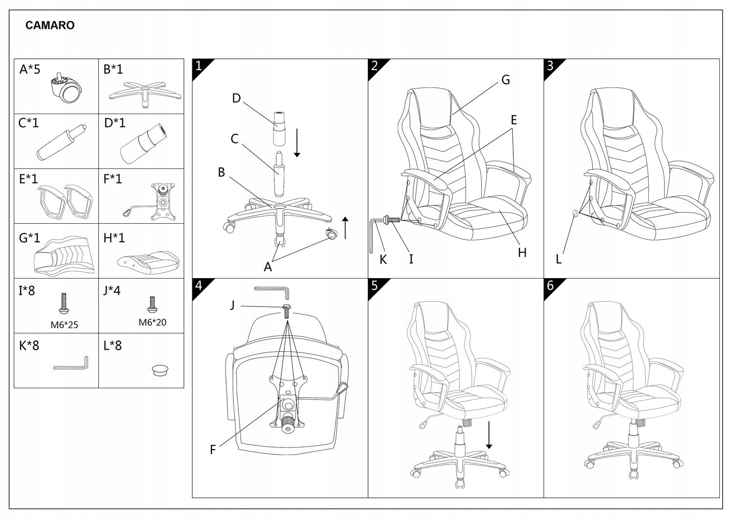 Camaro Swivel Chair Black Blue Gaming Kind rotary