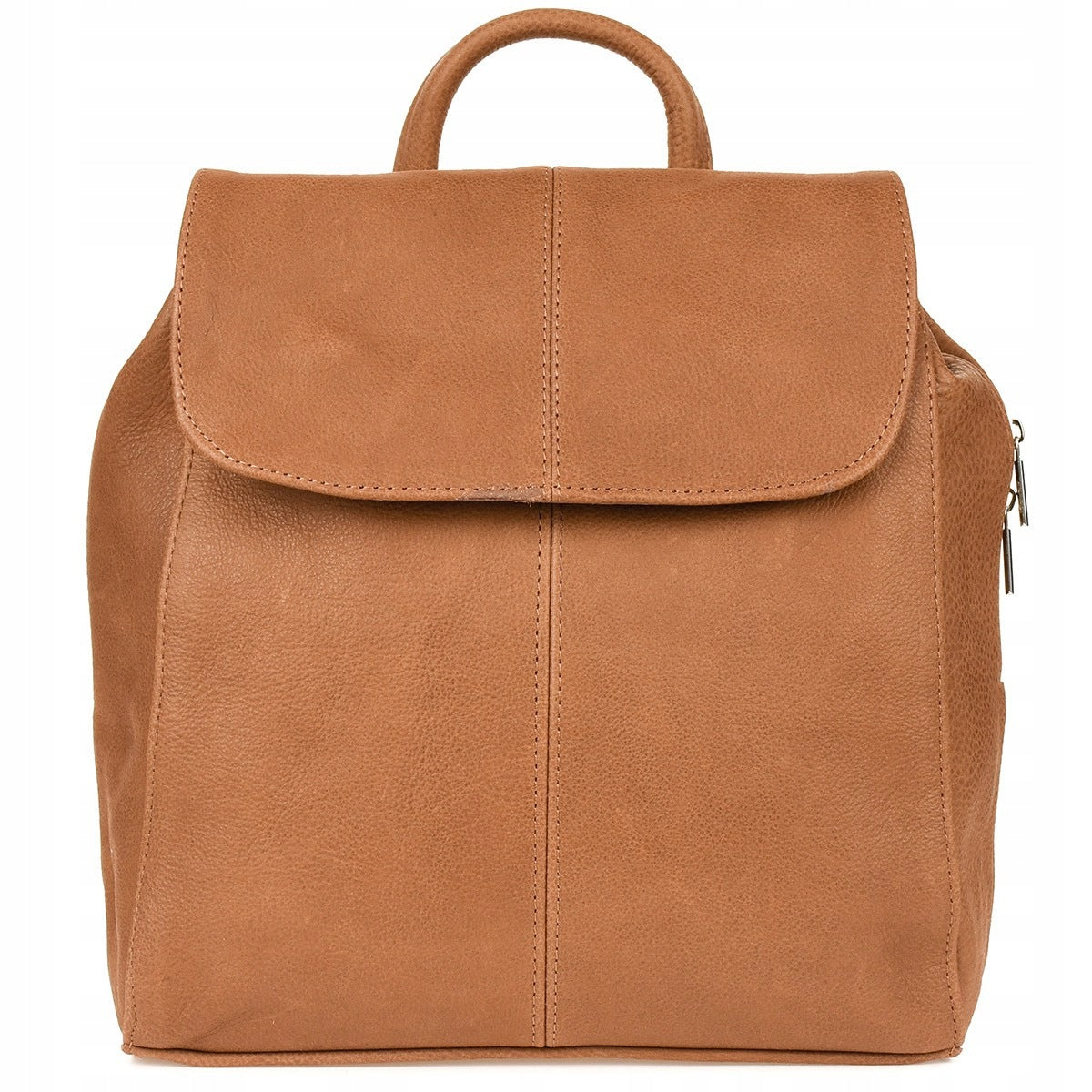 Camel Beltimore women's leather backpack with flap solid S41 Brand Beltimore