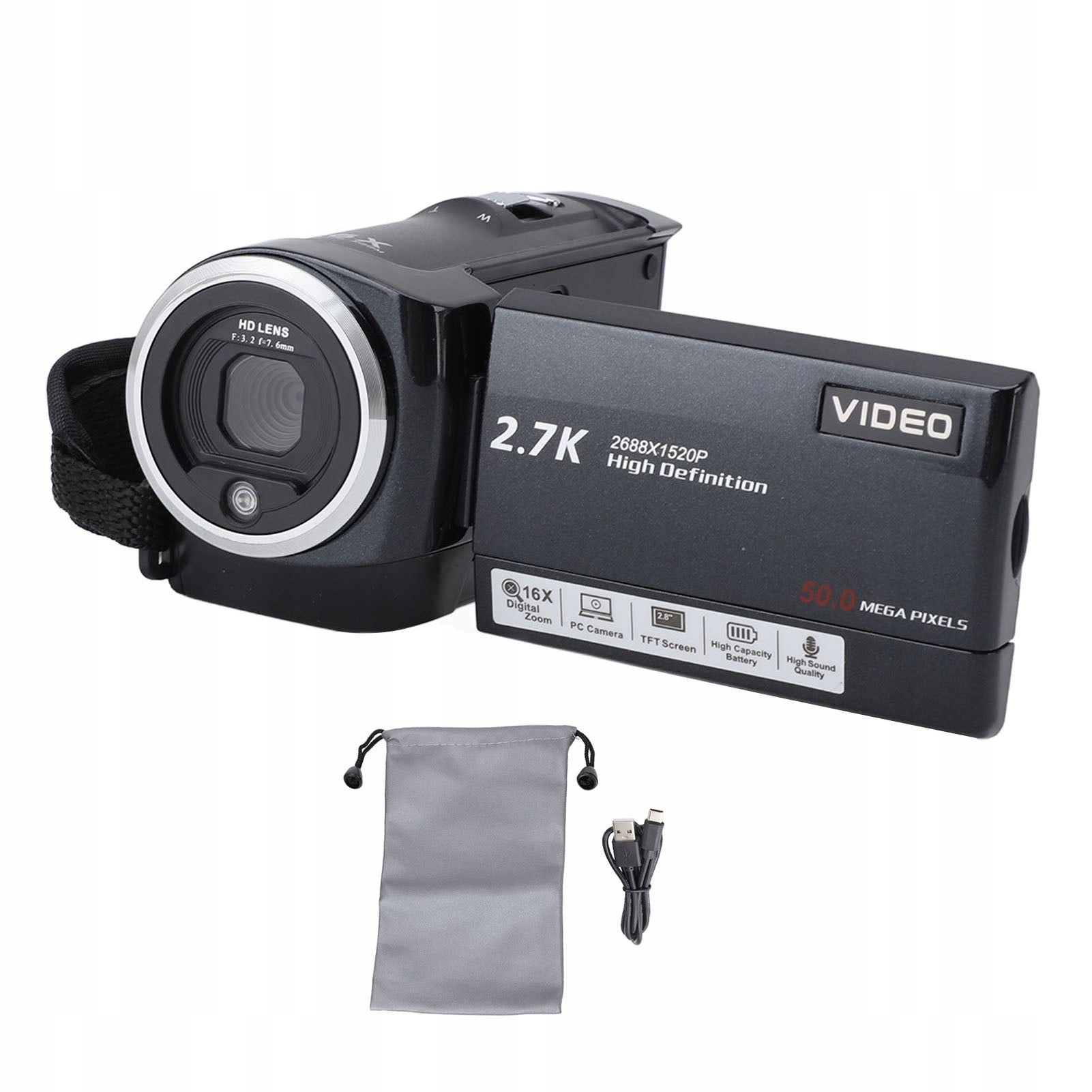 Camera 2,7K Professional Screen 2,8 inch HD 50MP 16x CW Zoom Brand no brand